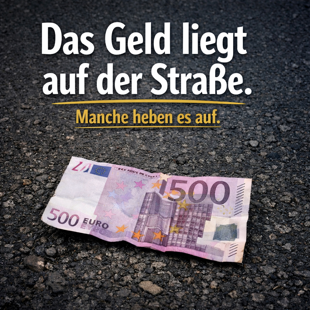 Das Geld liegt auf der Straße. Manche heben es auf.