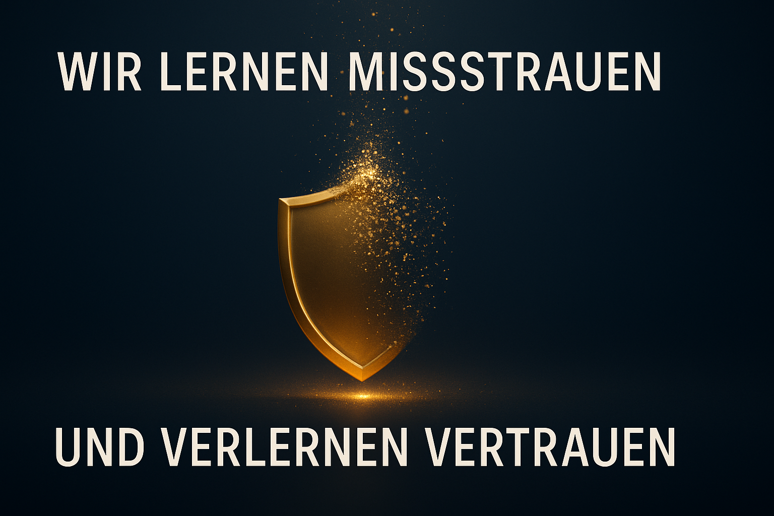 Wir lernen Misstrauen und verlernen Vertrauen